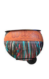 Upcycled Basketball Dog Bowl - Hand painted Wilson