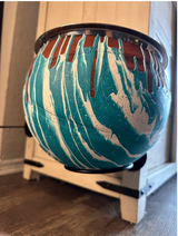 Upcycled Basketball Dog Bowl - Hand painted