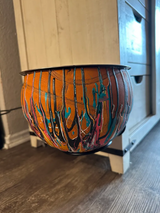 Upcycled Basketball Spurs Dog Bowl - Hand painted