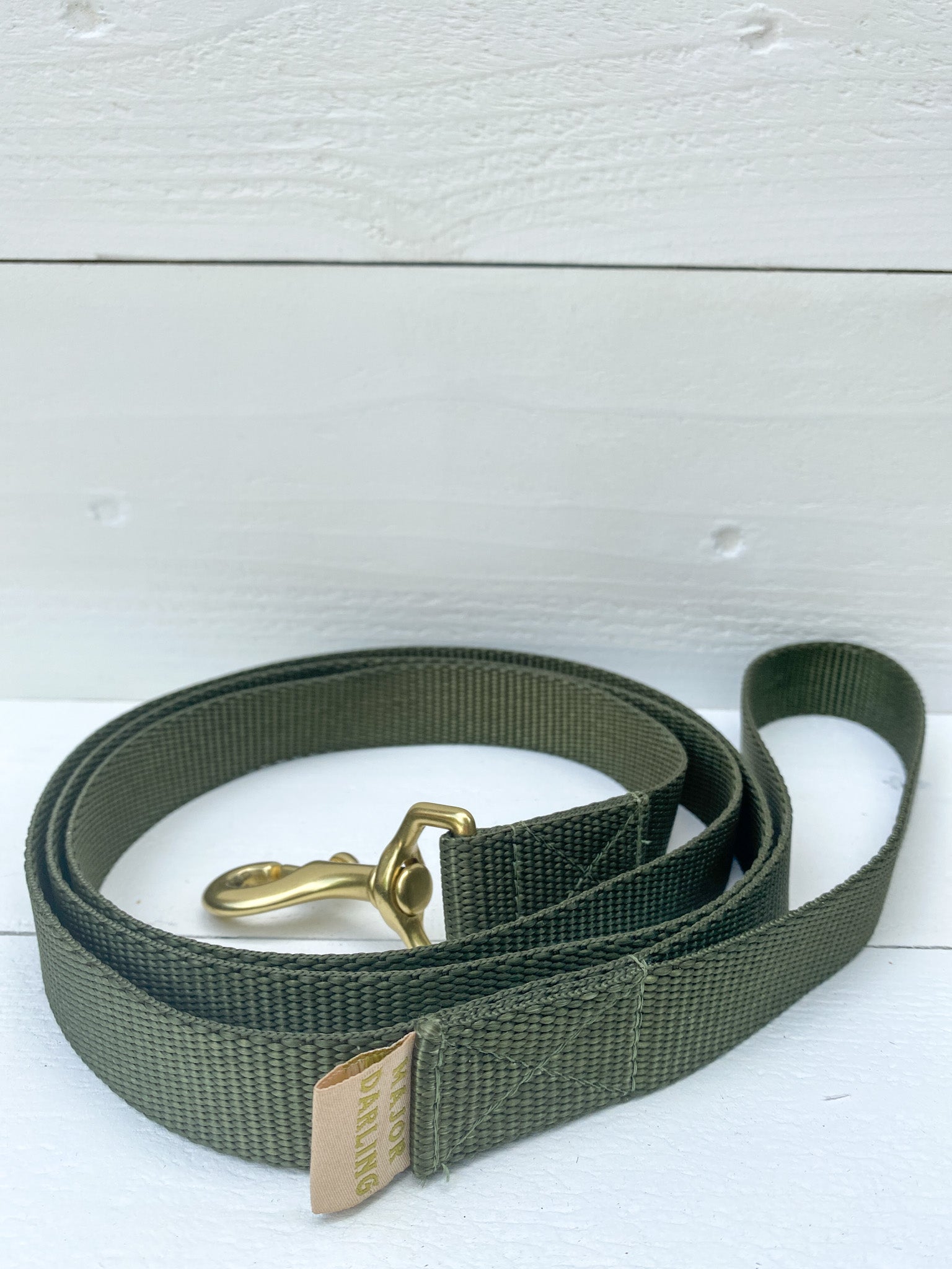 olive green dog leash made in Austin Texas