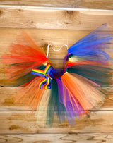 Rainbow Doggy tutu Pride rainbow bow