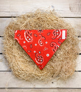 Red Western Paisley Dog bandana
