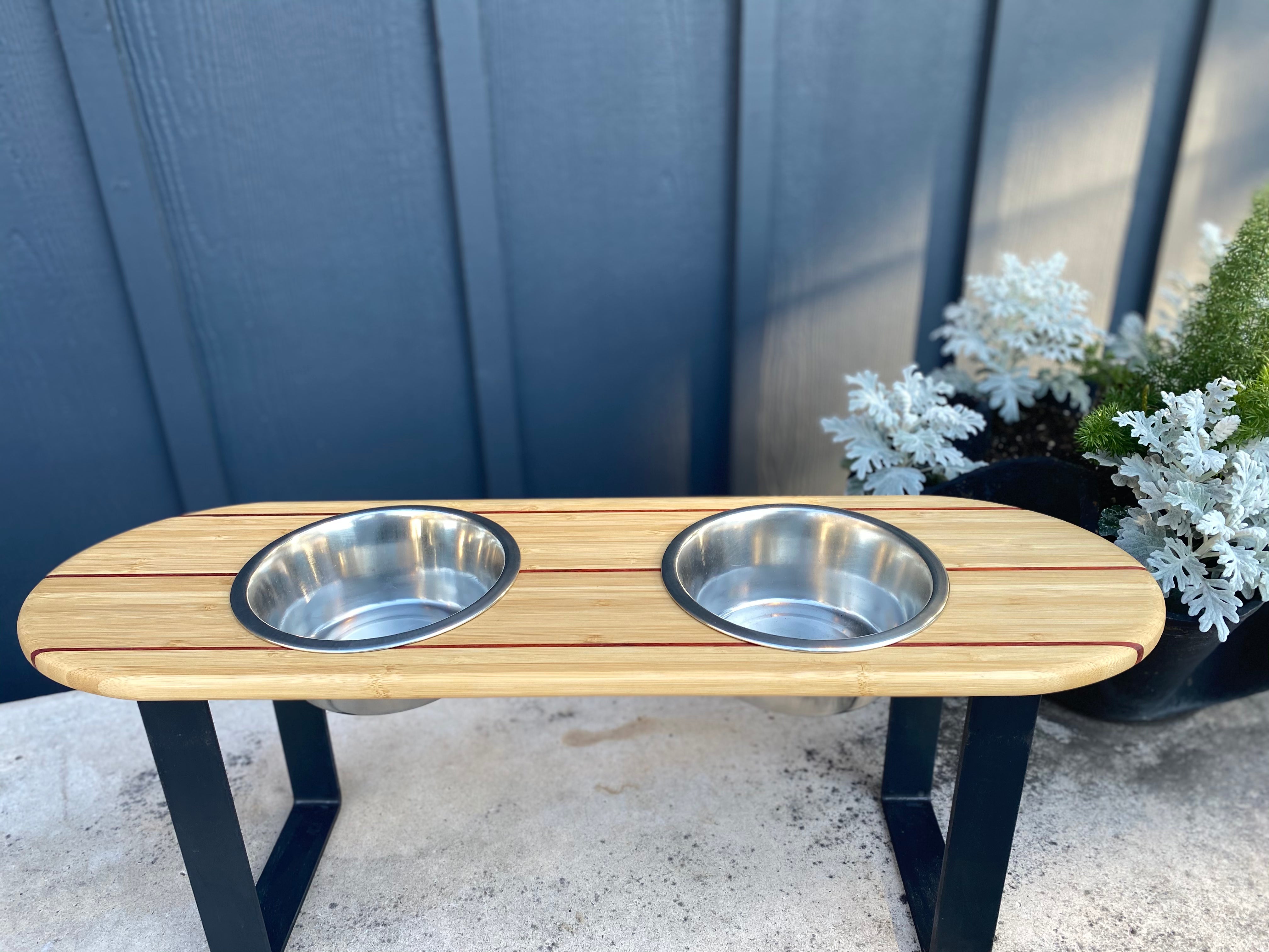 Bamboo Dog Bowl Holder - Local Pick Up or Delivery Only