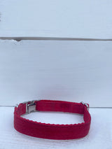 Slim Red Faux Suede Collar